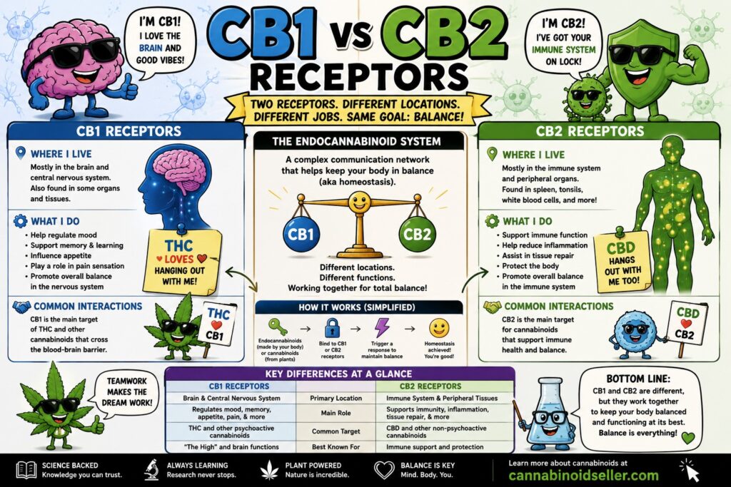 CB1 vs CB2 Receptors